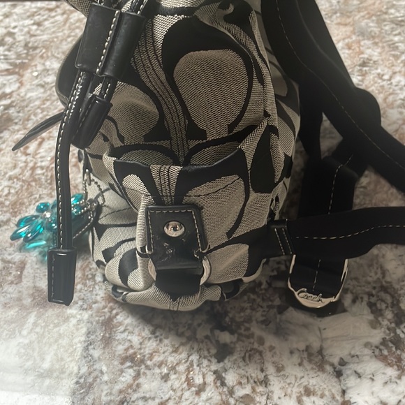 Coach kyra signature backpack purse black and grey - Picture 8 of 10